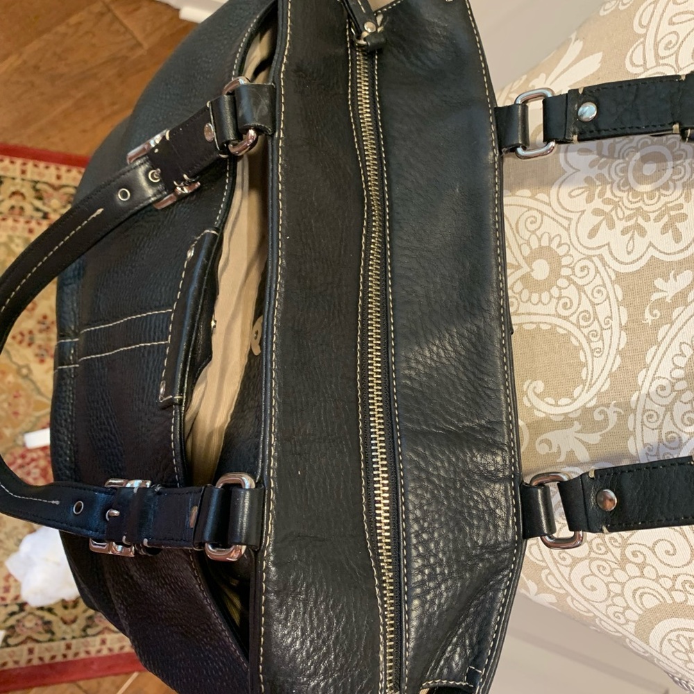 Coach Black Leather Tote / Purse - Picture 8 of 11